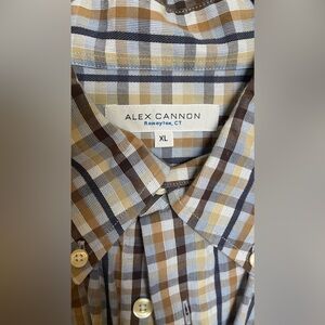 Alex Cannon Long Sleeve Button Down Dress Shirt Sz XL